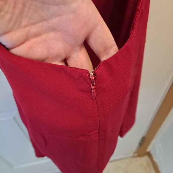 NEW Lulus Red Open Back Bow Spaghetti Strap Dress size L - Picture 5 of 6